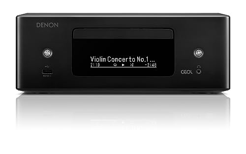 Denon RCD-N12DAB Kompaktanlage, HiFi Verstärker, CD-Player, Internetradio, Musikstreaming, HEOS Multiroom, Bluetooth und WLAN, AirPlay 2, Alexa Kompatibel, 2 Optische TV-Eingänge, DAB+ Radio von Denon