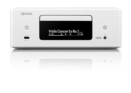 Denon RCD-N12DAB Kompaktanlage, HiFi Verstärker, CD-Player, Internetradio, Musikstreaming, HEOS Multiroom, Bluetooth und WLAN, AirPlay 2, Alexa Kompatibel, 2 Optische TV-Eingänge, DAB+ Radio von Denon