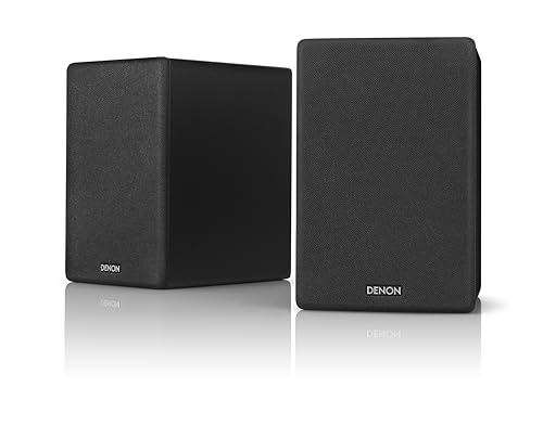 Denon SCN10 Lautsprecher, Zwei-Wege-HiFi-Lautsprecher für TV-Soundsystem, 2 x 65 W, kompatibel mit Empfängern und Verstärkern, elegantes Design, Schwarz SCN10BKEM von Denon