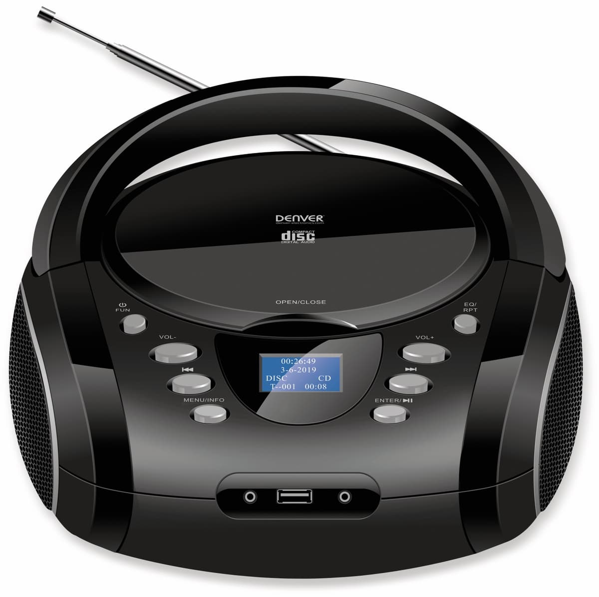 DENVER CD-Player TDB-10, DAB+/FM, Radio, USB, schwarz von Denver
