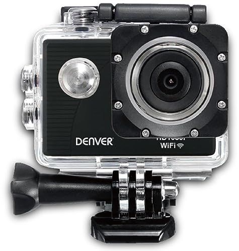 Denver 5051W Action Cam Wasserdicht, Unterwasserkamera 30m mit App, Helmkamera 12MP, 1080P Full HD, 30fps, Micro SD Slot bis zu 32GB, 900mAh von Denver