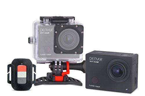 Denver ACT-8030W Full HD Actioncam (WiFi, 5,1 cm (2,0 Zoll) Display, CMOS Sensor, USB) inkl. wasserdichtem Gehäuse bis 55 m von Denver