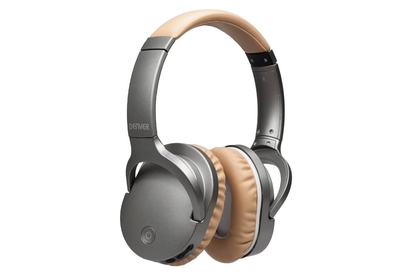 Denver BTN-207SAND Bluetooth Over-Ear Kopfhörer (Mit Mikrofon, ANC (Geräuschunterdrückung), Bluetooth, Gepolstert) von Denver