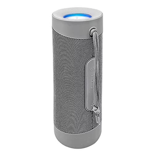 Denver BTV-208G GRAU - Kabelloser Bluetooth 5.0 Lautsprecher mit integriertem Akku, USB & Micro SD Slot, AUX-Eingang, LED-Lichtshow, Freisprechfunktion - Grau von Denver