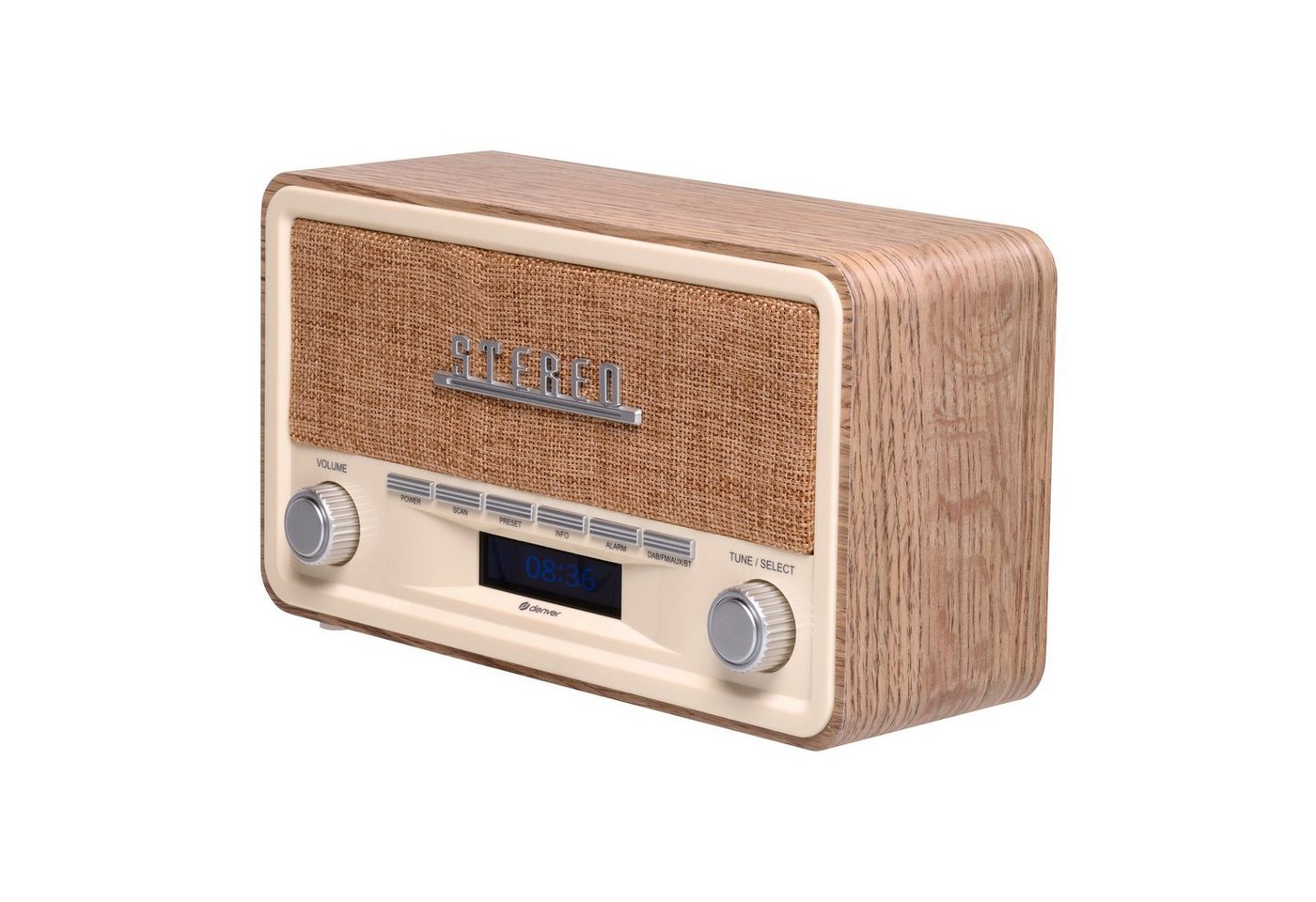 Denver DAB-18 Digitalradio (DAB) (Digitalradio (DAB), 2 W, integrierter DAB+ und FM-Tuner, Bluetooth) von Denver