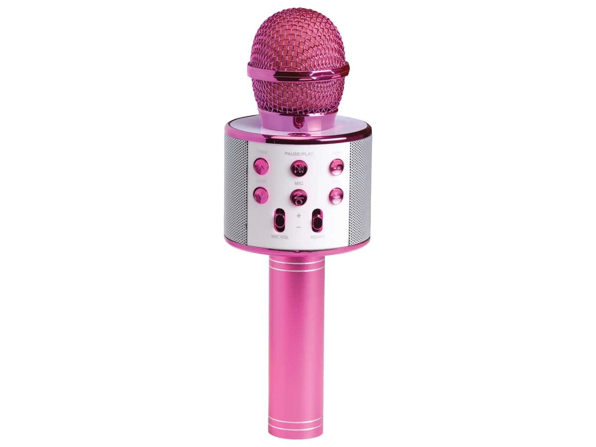 Denver DENVER Karaoke Mikrofon-Lautsprecher KMS-20P, rosa Portable-Lautsprecher von Denver