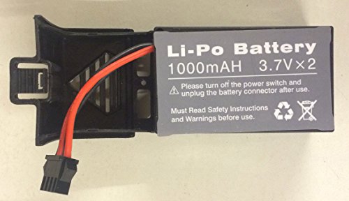 Denver Electronics DCA-110 Batterie/Akku für Drohne mit Kamera – Wiederaufladbare Akkus (1000 mAh, Lithium Polymer (LiPo), 7,4 V, Schwarz, 1 Stück von Denver