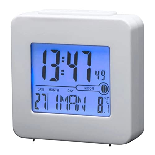 Denver REC-34 Alarmwecker (LCD-Display, Innentemperatur, Hintegrundbeleuchtung) blau/weiß von Denver