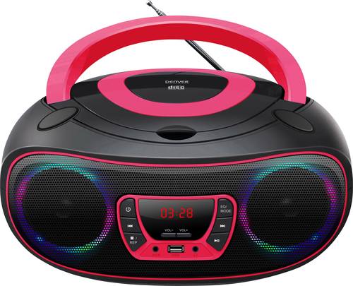 Denver TCL-212BT CD-Radio UKW AUX, CD, USB, Bluetooth® Stimmungslicht Pink von Denver