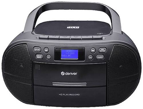 Denver TDC-280B Kassettenradio DAB+, UKW AUX, CD, Kassette, USB Weckfunktion Schwarz von Denver