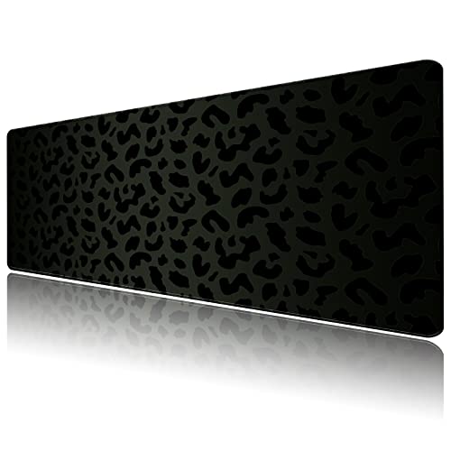 Deokke Großes Gaming-Mauspad, Schreibtischunterlage mit rutschfester Unterseite und genähten Kanten für Gamer, Heimbüro, erweitertes Laptop, Gaming-Mauspad, 80x39 cm, schwarzer Leopardenmuster Deokke Großes Gaming-Mauspad, Schreibtischunterlage mit rutschfester Unterseite und genähten Kanten für Gamer, Heimbüro, erweitertes Laptop, Gaming-Mauspad, 80x39 cm, schwarzer Leopardenmuster von Deokke