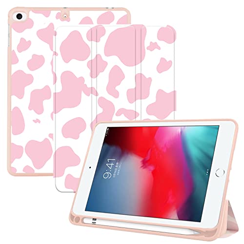 Deokke Kompatibel mit iPad Mini 4 Hülle/iPad Mini 5 Hülle 4. / 5. Generation 20,1 cm (7,9 Zoll) (2015/2019) mit Stifthalter und weicher TPU-Rückseite, automatische Sleep/Wake-Abdeckung, rosa von Deokke