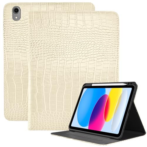 Deokke Hülle für iPad 11th Generation 11 Inch 2025 (A16),Generation/iPad 10 Generation Case 2022 10.9 Inch Case,Bleistifthalter Folio Crocodile Automat Schlaf/Wake Cover Frauen Mädchen von Deokke