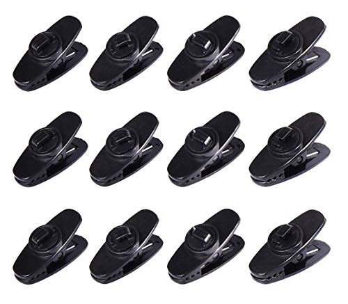 Deolven Kopfhörer Kabel Clips, 12 Pack Kopfhörer Kabelhalter 360 Grad Drehen Kabel Kleidung Clip Kopfhoerer Schnur Clip Mount Clip für Kopfhörer,Schwarz von Deolven