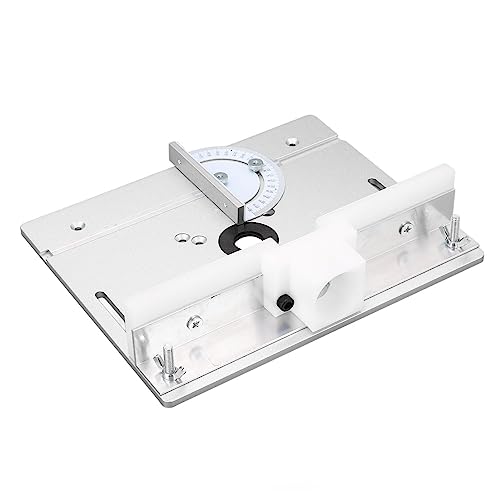 Metall-Fräser-Hebe-System-Kit Aluminium Holzbearbeitung Einsatz Grundplatte für Oberfräse Tischsäge (Silber) von Deosdum