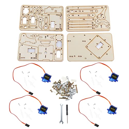 Robotik, Deosdum Arduino 4 Dof Holz Mechanischer Roboterarm SG90 Servo für Arduino Raspberry Pi Snam1500 Roboterarm-Kit von Deosdum