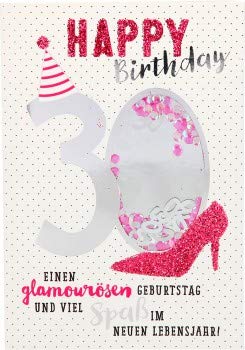 100% Glitzer Geburtstagskarte Anlasskarte Klappkarte10496-003: 30 - Happy Birthday Einen glamourösen. von Depesche