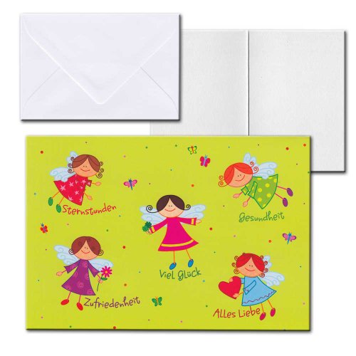 Cartolini Aufklappkarte Karte Sprüche Zitate Briefumschlag Alles Liebe Engel 17,5x12 cm von Depesche