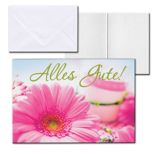 Cartolini Aufklappkarte Karte Sprüche Zitate Briefumschlag Geburtstag Blumen 12 x 8,2 cm von Depesche