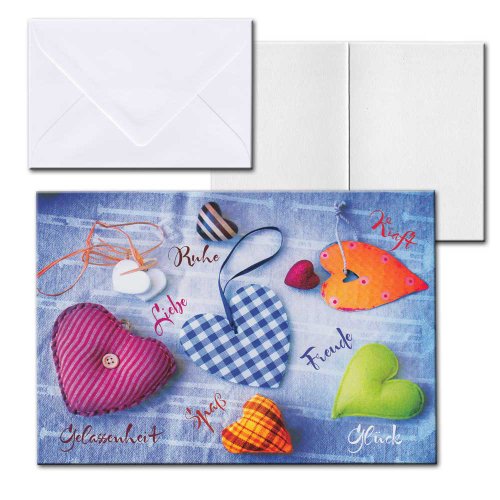 Cartolini Aufklappkarte Karte Sprüche Zitate Briefumschlag Geburtstag Herzen 17,5x12 cm von Depesche