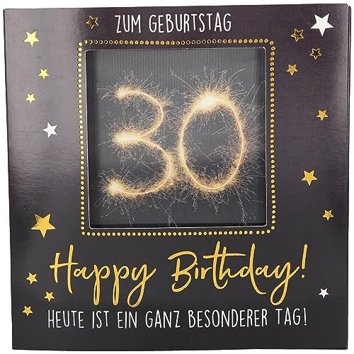 Depesche 11130-003 3D Klapp-Karte mit Musik und Licht, Glückwunsch-Karte zum 30. Geburtstag, ca. 15,5 x 15,5 cm groß, Geburtstags-Karte inkl. passendem Umschlag, innen und außen bedruckt von Depesche