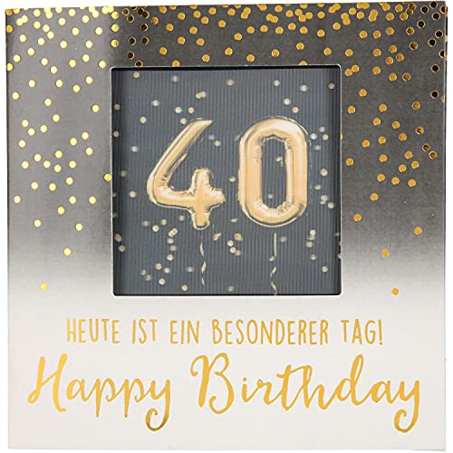 Depesche 11130-004 3D Klapp-Karte mit Musik und Licht, Glückwunsch-Karte zum 40. Geburtstag, ca. 15,5 x 15,5 cm groß, Geburtstags-Karte inkl. passendem Umschlag, innen und außen bedruckt von Depesche