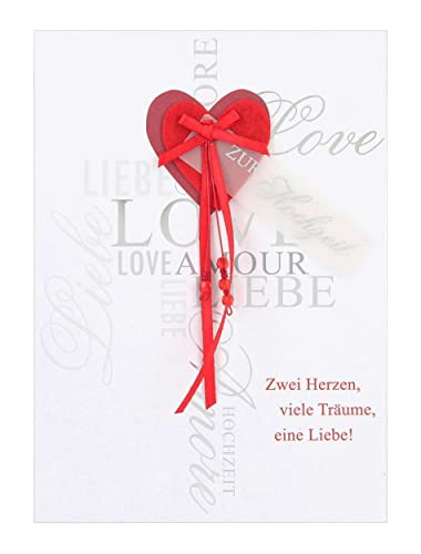 Depesche 11692-046 - Designers Best Glückwunsch-Karte zur Hochzeit, hochwertige Hochzeitskarte mit passendem Spruch und Innentext, inkl. Umschlag, 18 x 12,5 cm von Depesche