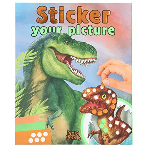 Depesche 11882 Dino World Sticker Your Picture-Stickerbuch mit 25 Seiten voller Dinosaurier-, Dschungel- und Urzeit-Motiven zum Ergänzen, mit 10 Aufkleber-Bogen in unterschiedlichen Formen und Farben von Depesche