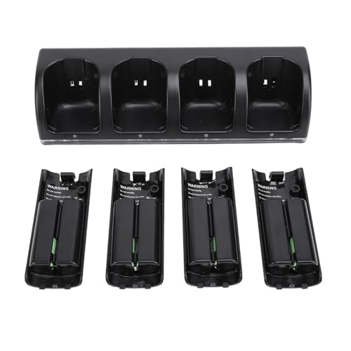 Depisuta Fernbedienungs-Ladestation, 4-in-1-Fernbedienungs-Ladestation mit 4er-Pack 2800-mAh-Akku, Tragbare Fernbedienungs-Ladestation für Wii-Game-Controller (Black) von Depisuta