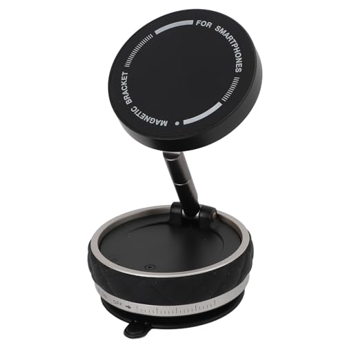 Depisuta Magnetischer Vakuum-Telefonhalter, Faltbare, verstellbare Auto-Telefonhalterung, 360° drehbare Saugnapf-Telefonhalterung für Auto, Fitnessstudio, Spiegel, Dusche (Black) von Depisuta