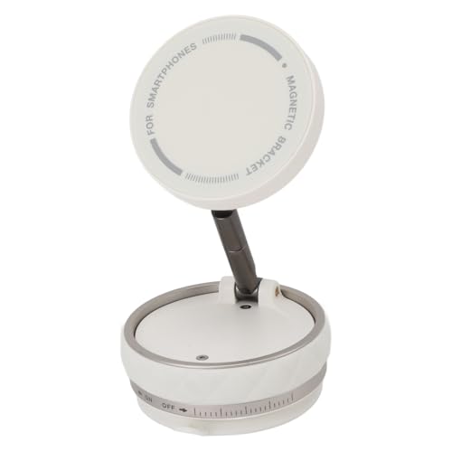 Depisuta Magnetischer Vakuum-Telefonhalter, Faltbare, verstellbare Auto-Telefonhalterung, 360° drehbare Saugnapf-Telefonhalterung für Auto, Fitnessstudio, Spiegel, Dusche (White) von Depisuta