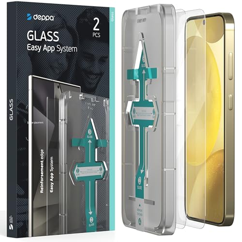 Deppa | 2 Stück | Schutzfolie für Samsung Galaxy S24+ Plus/S25+ Plus (6,7') mit Schablone | FINGERABDRUCK-KOMPATIBEL | Stoßfest | Vollständige Abdeckung | Blasenfreie, einfache Installation von Deppa