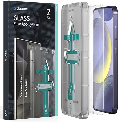 Deppa | 2 Stück | Schutzfolie für Samsung Galaxy S24/S25 (6,2') mit Schablone | FINGERABDRUCK-KOMPATIBEL | Stoßfest | Vollständige Abdeckung | Blasenfreie, einfache Installation von Deppa
