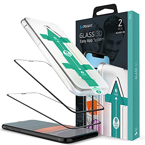 Deppa |2 Stück| Schutzfolie für Iphone 11 Pro Max Full Screen (6.5 Zoll) mit Installationshilfe Glas Folie 3D - Schutzglas, Displayschutz mit Schablone (Iphone 11 Pro Max (6.4')) von Deppa