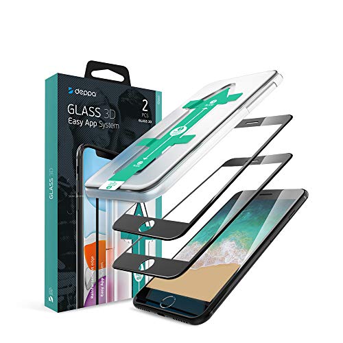 Deppa |2 Stück| Schutzfolie für Iphone SE 2020/2022/Iphone 7/8 Full Screen (4.7 Zoll) mit Installationshilfe Glas Folie 3D - Schutzglas, Displayschutz mit Schablone von Deppa