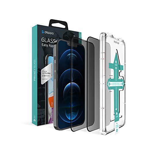 Deppa |2 Stück| Sichtschutz für Iphone 12 Pro Max (6.7 Zoll) mit Schablone Privacy Anti Spy Glas, Folie, Schutzfolie, Schutzglas, Displayschutz, Sichtschutzfolie von Deppa