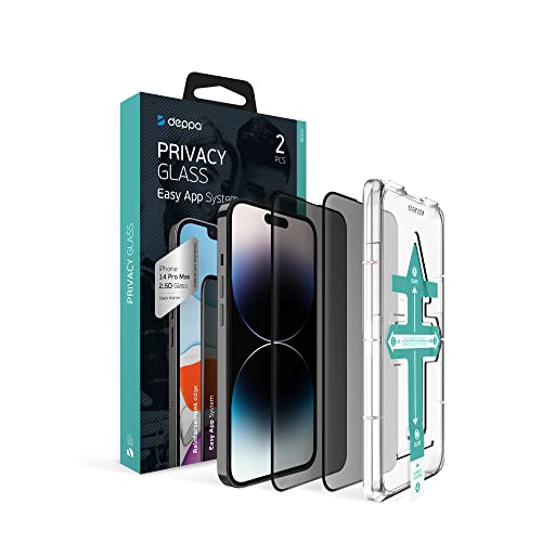 Deppa |2 Stück| Sichtschutz für Iphone 14 Pro Max (6.7 Zoll) mit Schablone Privacy Anti Spy Glas, Folie, Schutzfolie, Schutzglas, Displayschutz, Sichtschutzfolie von Deppa