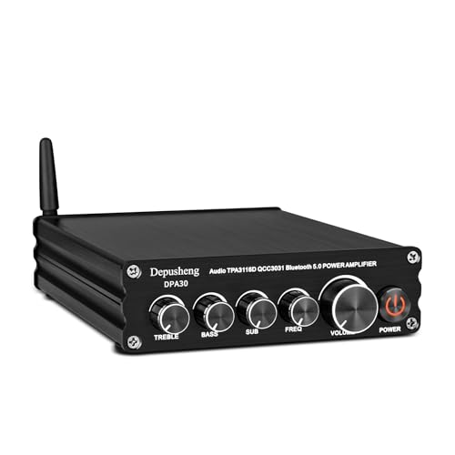 Depusheng DPA30 Audio Receiver Verstärker Stereo 2.1 Kanal Mini HiFi Bluetooth 5.0 Audio Komponenten Verstärker 50 W x2 + 100 W für Zuhause Outdoor Passive Lautsprecher Und Subwoofer von Depusheng