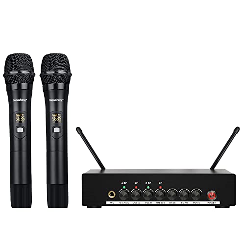 Depusheng DR20 Professionelles drahtloses Mikrofon Dual tragbares Mikrofon UHF-Funkempfänger geeignet für KTV Family K Song BühnenperformanceBluetooth von Depusheng