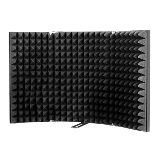 Depusheng Mikrofon Isolation Schallschutz 3 Panel Pop Filter Schallabsorbierend Mikrofonisolationsschirm Einstellbar Mic Isolation Schild,Gesang Aufnahme Panel,Windschutzscheibe von Depusheng