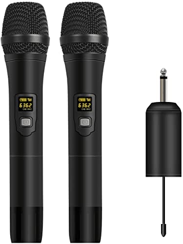 Depusheng W2 Tragbares dynamisches UHF-Mikrofon, drahtloses Mikrofonsystem für Karaoke- und Hauspartys über das Mischpult, PA-System usw von Depusheng