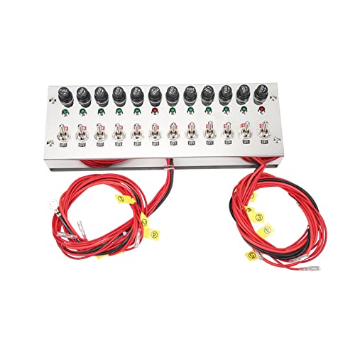 12 Gang Rocker Switch Panel Stainless Steel Dash Mount Toggle ON Off Switch Panel with LED Indicators for Racing Cars Trucks Yachts Ships 12 Gang Rocker Switch Panel Stainless Steel Dash Mount Toggle ON Off Switch Panel with LED Indicators for Racing Cars Trucks Yachts Ships von Depzenjea