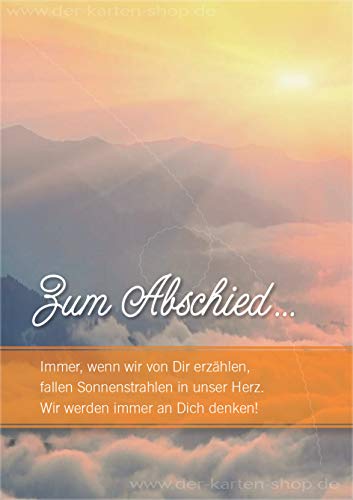 Trauerkarte, Beileidskarte, Abschied, Doppelkarte mit Kuvert Berge Sonnenuntergang"Zum Abschied" von Der-Karten-Shop.de