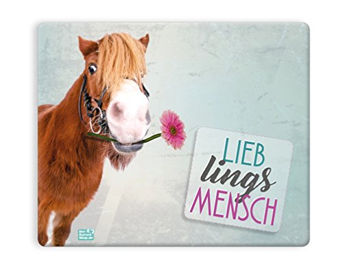 Witziges Mousepad Mauspad 23 x 19 cm, mit Motiv, lustiges Pferd, Pony: Lieblingsmensch von Der-Karten-Shop.de