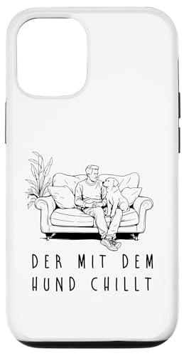 Lustiges Hunde Outfit Hundebesitzer Der mit dem Hund chillt Hülle für iPhone 12/12 Pro von Der mit dem Hund chillt Design für Herren Kinder