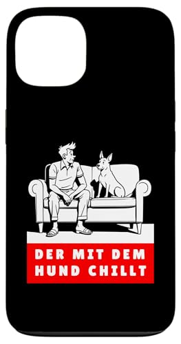 Lustiges Hunde Outfit Hundebesitzer Der mit dem Hund chillt Hülle für iPhone 13 von Der mit dem Hund chillt Design für Herren Kinder