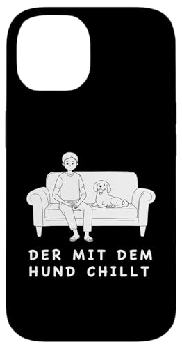 Lustiges Hunde Outfit Hundebesitzer Der mit dem Hund chillt Hülle für iPhone 14 von Der mit dem Hund chillt Design für Herren Kinder