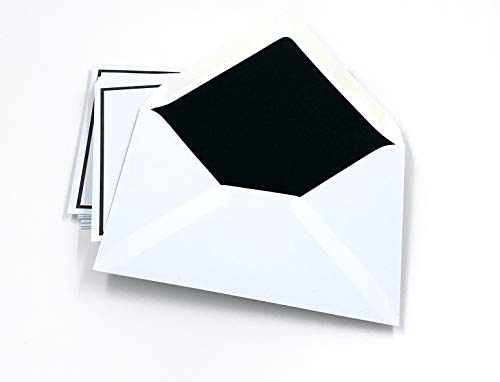 25 Trauerkuverts mit schwarzem Rahmen, 189 x 120 mm, schwarzes Seidenfutter, Diplomatenformat von DerMegaDeal