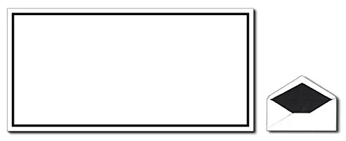 25 Trauerumschläge mit schwarzem Rahmen und schwarzem Seidenfutter, DIN lang = 220 x 110 mm von DerMegaDeal