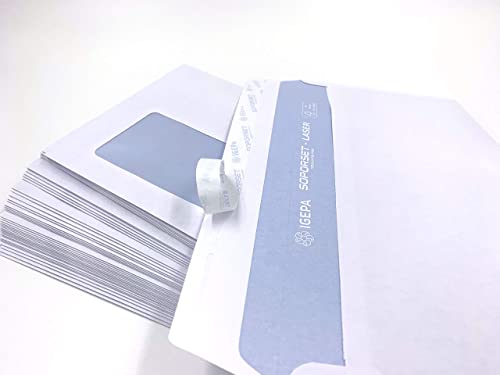 umschlag-discount - 100 Briefumschläge mit Fenster, DIN lang = 220 x 110 mm, mit Laser bedruckbar, Geschäftsumschläge, Fensterumschläge, in Berlin fair verpackt von DerMegaDeal